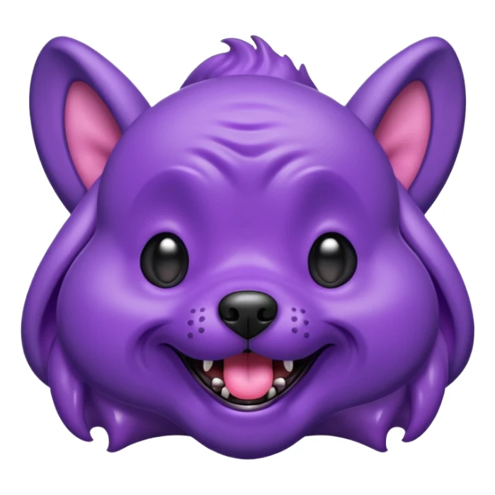 alien dog purple very big folded ear and panting sticker