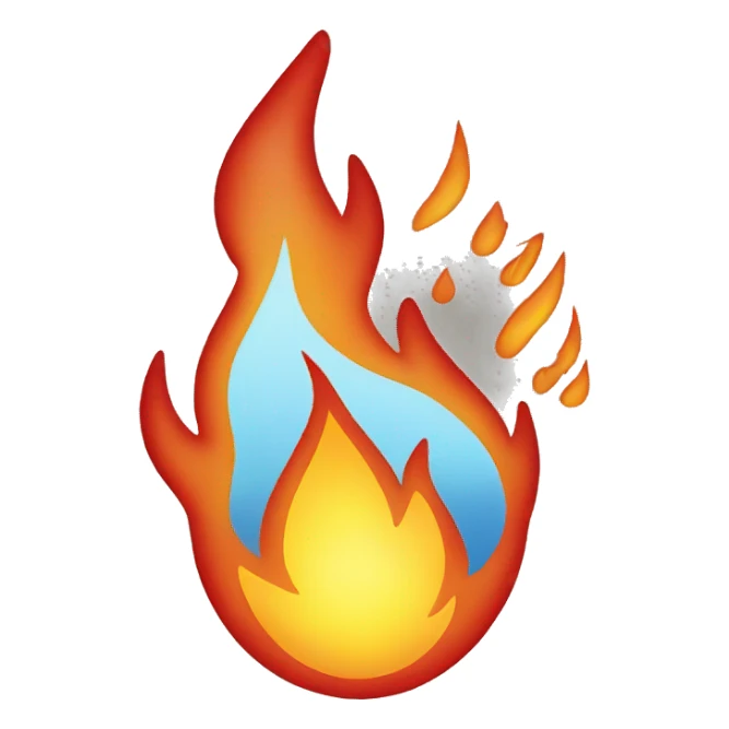 fire and water warning sign sticker