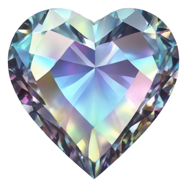 Iridescent 56 karat diamond heart sticker