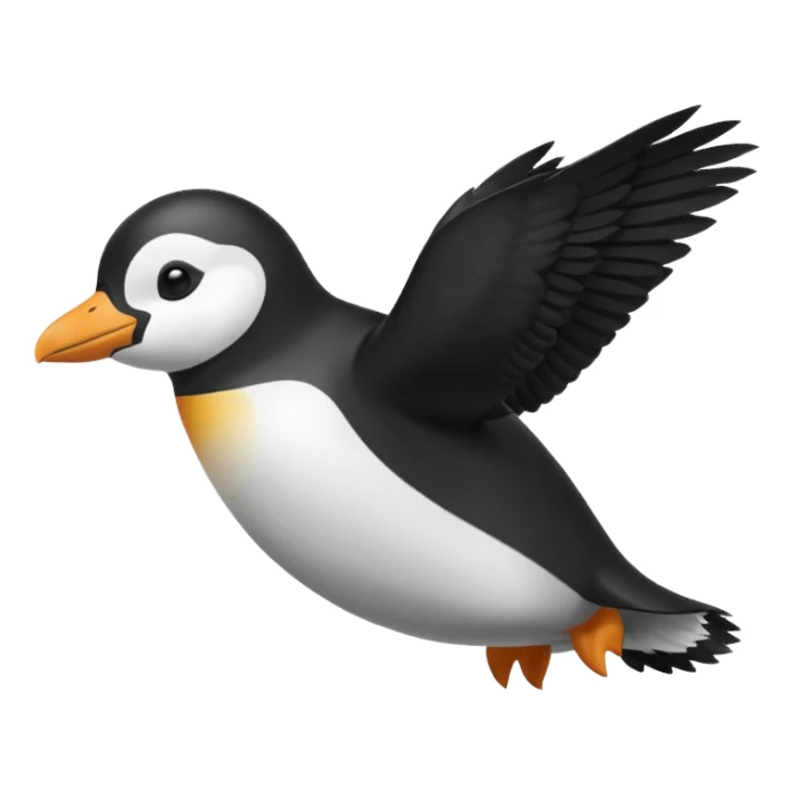 Flying penguin sticker