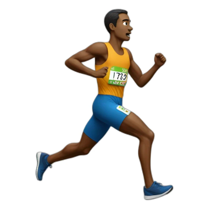 a marathon runner out of breadth  sticker