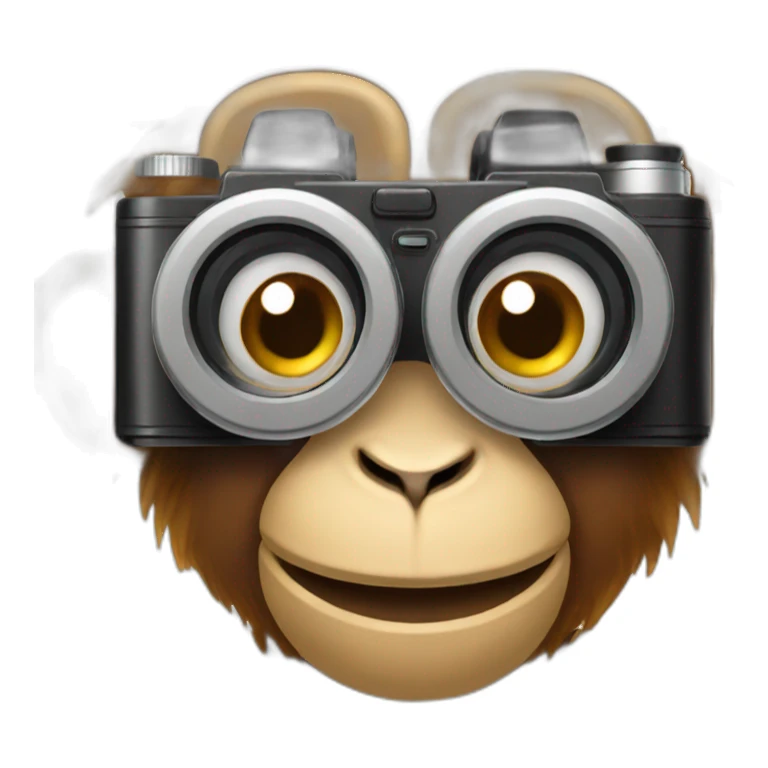 monkey taking a photo sticker
