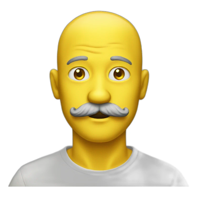 hyper realistic yellow man with mustache   sticker