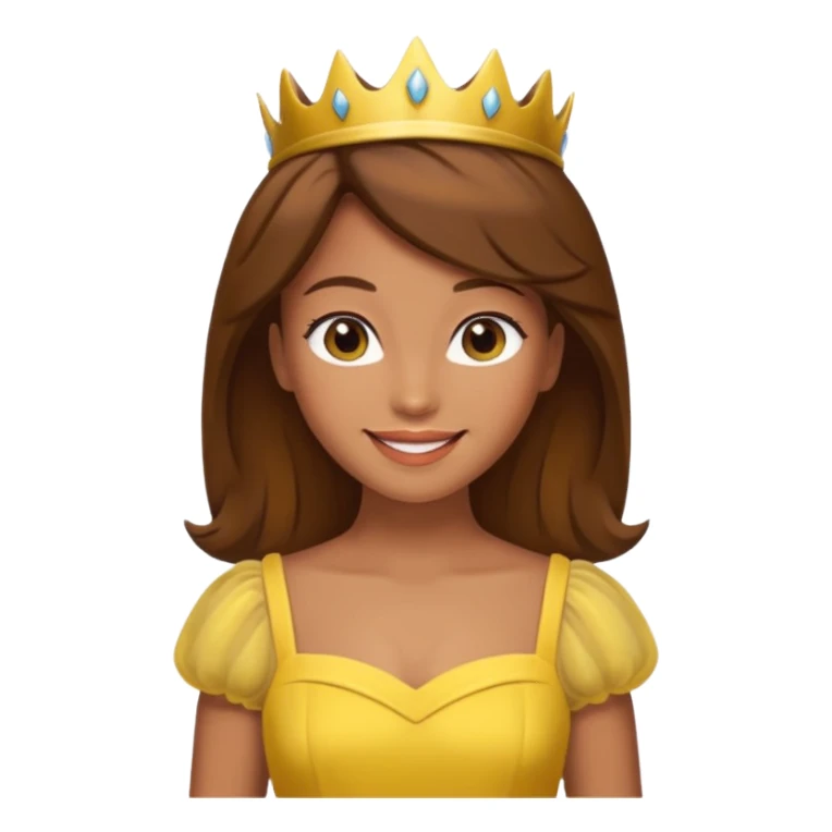 Princess daisy yelllow dress standing with brown hair sticker