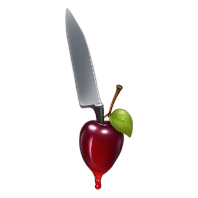 knife with cherry juice dripping sticker