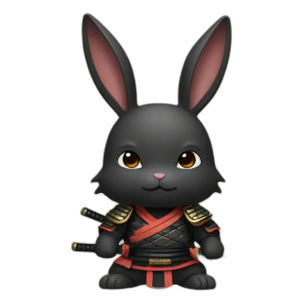 Samurai black bunny sticker