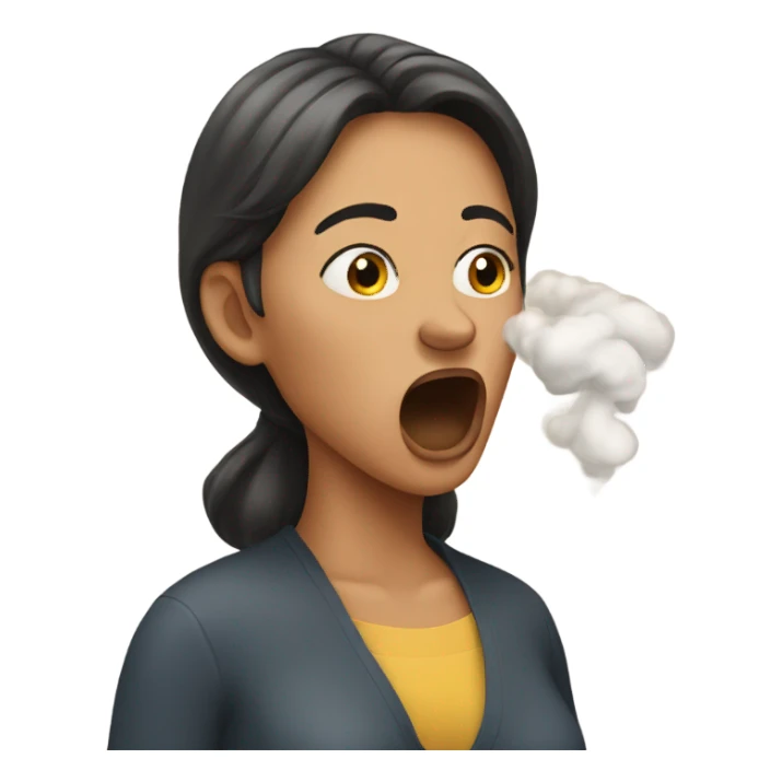 Woman pretend coughing sticker