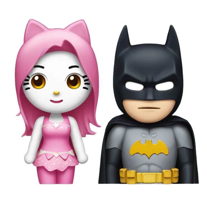 hello kitty and batman sticker