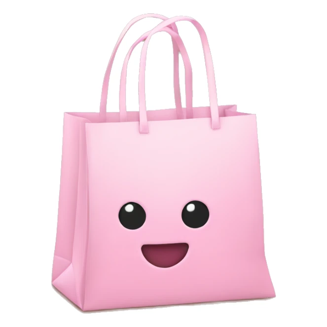 light pink shopping bag with bow sticker