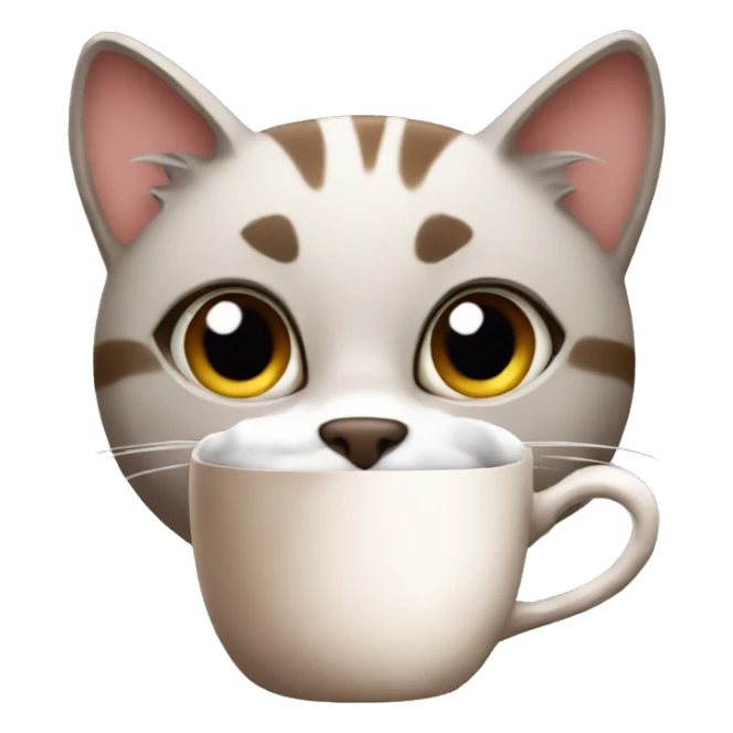 A cat with hot chocolate sticker