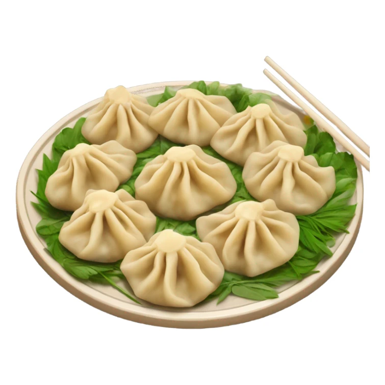 A plate of dumplings sticker