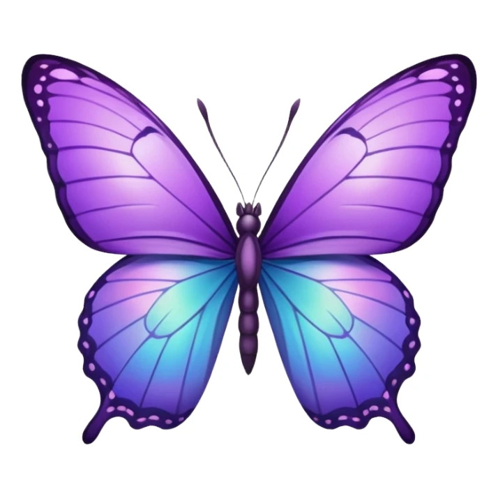 Purple butterfly with sharp ends on each wing sticker