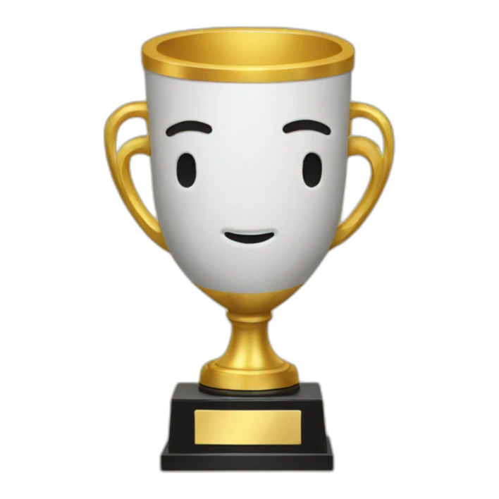 trophy with youtube head sticker