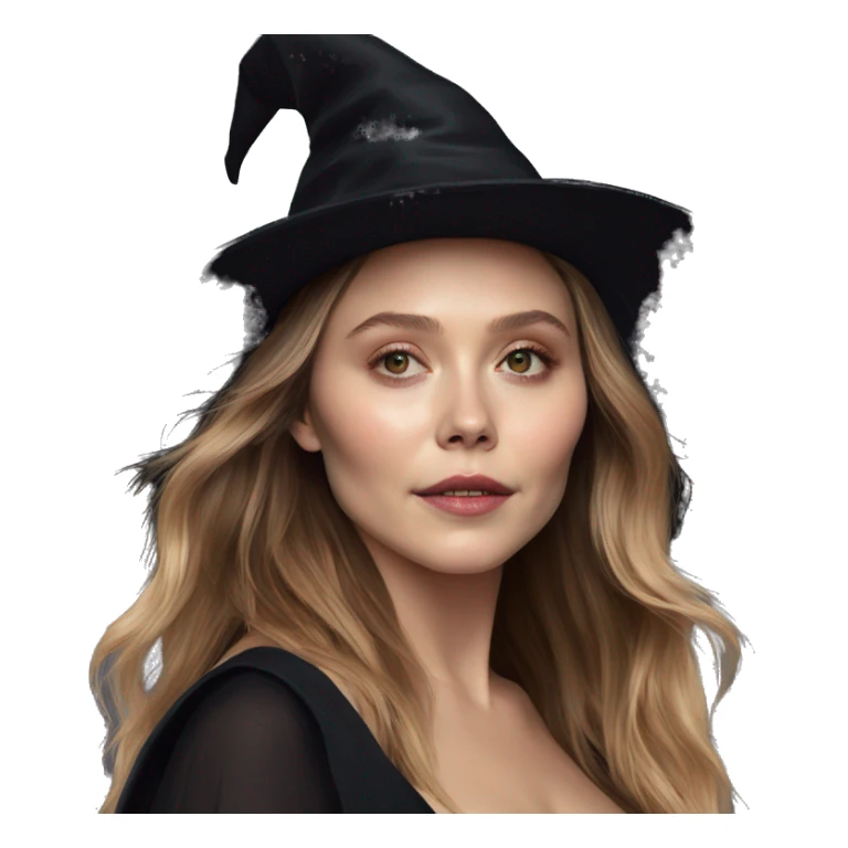Elizabeth olsen wear witch hat sticker