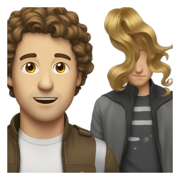 White Man and brun hair with music  sticker