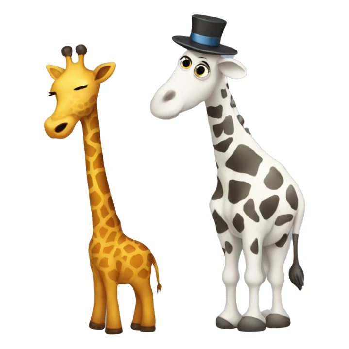 Snowman and giraffe sticker