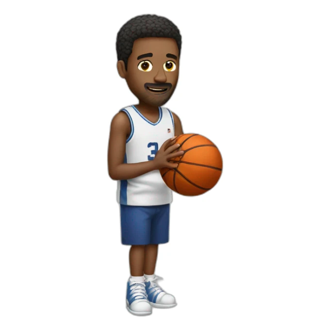 guy playing basketball but very bad sticker