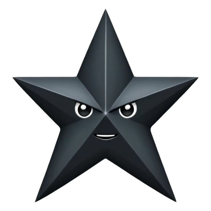 emo style black star sticker