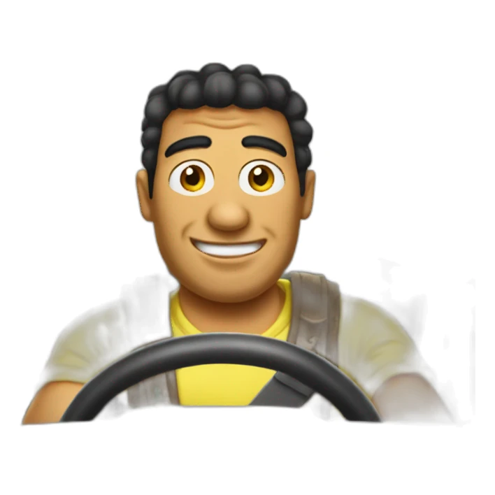 Polynesian Man Driving SpongeBob Car sticker