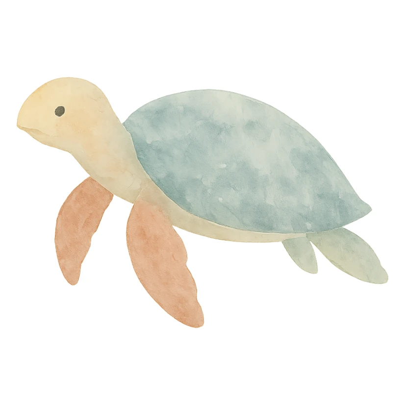 turtle watercolor art style sticker