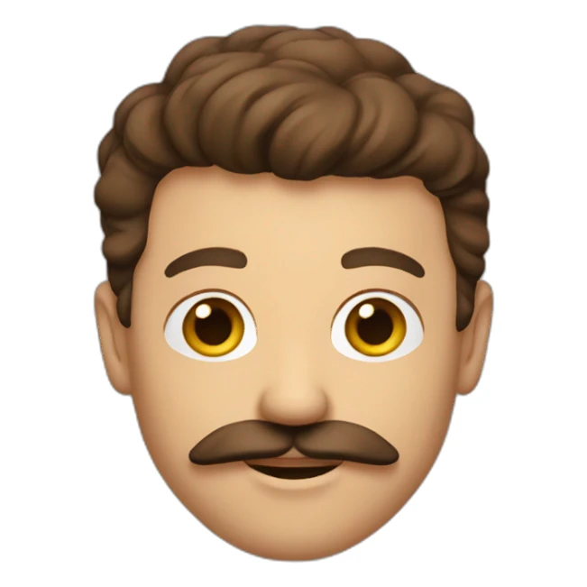 Man with brown impérial moustache sticker