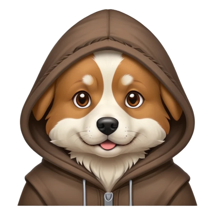 Dog wearing a hood sticker