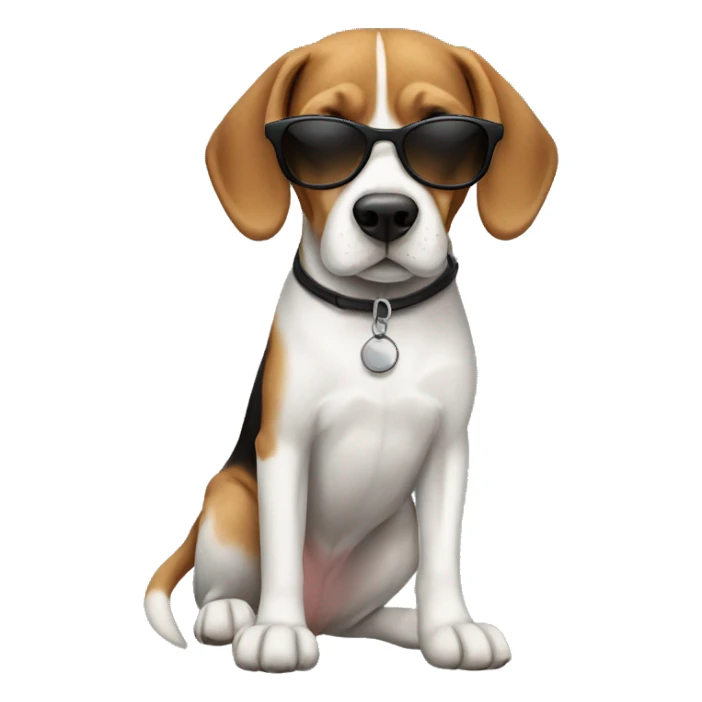 Dog breed beagle with sunglasses sticker