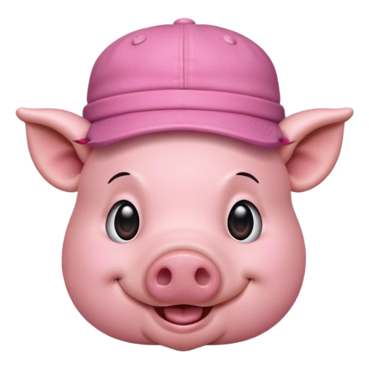 pig wear hat, front vỉew sticker