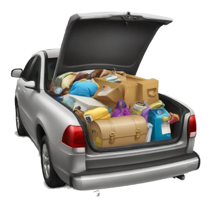 Car trunk full of random stuff sticker