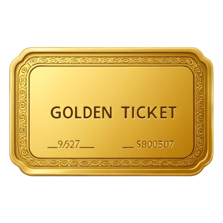 Golden ticket sticker