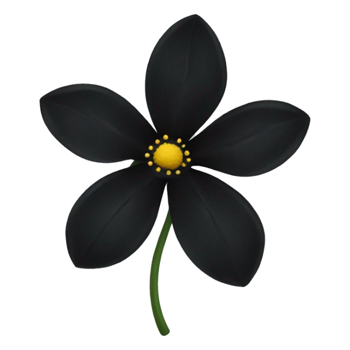 Black flower sticker