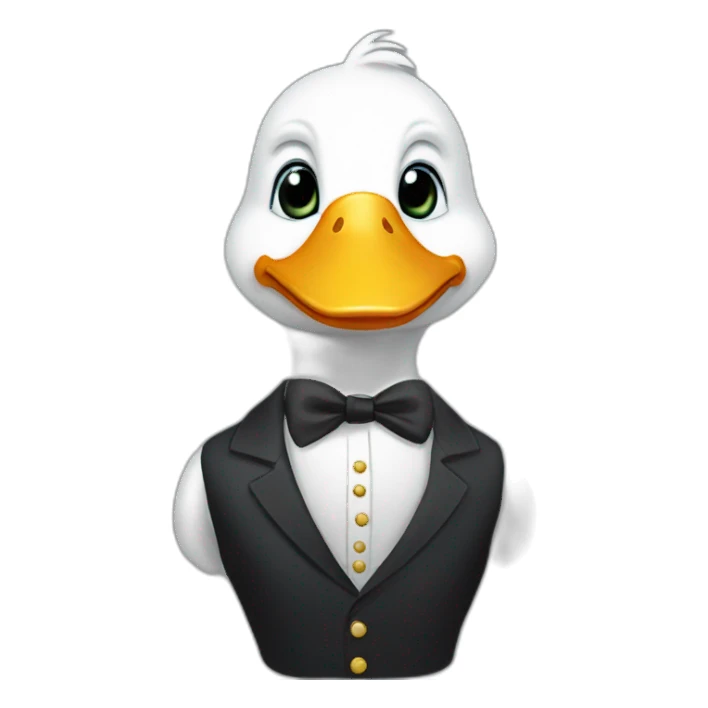 general white duck in suit sticker