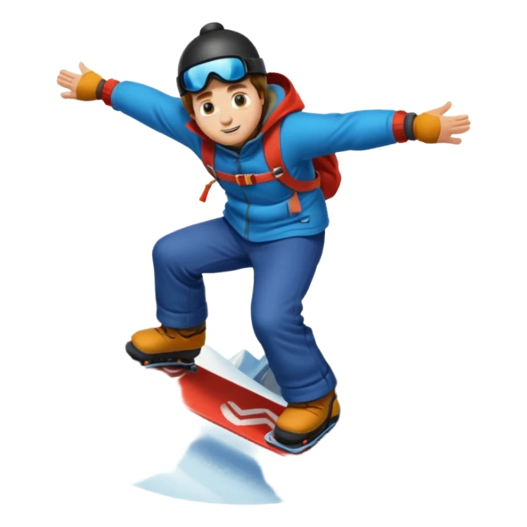 big round super harry guy snowbording down mountain sticker