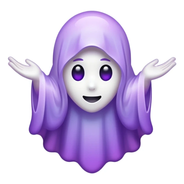 glitter cian and purple ghost sticker