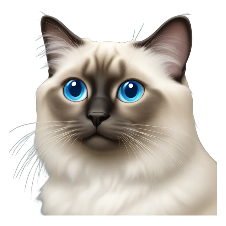 blue eye birman cat, pink nose sticker
