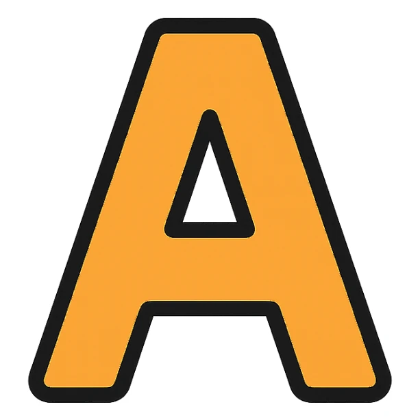 letter A modern clean icon style simple bold suitable for app or web use sticker