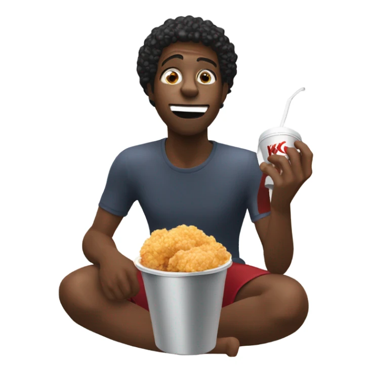 Black person eating KFC bucket sticker