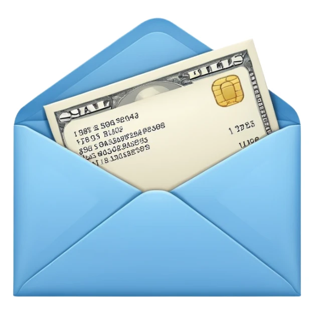 Salary enclosed in an envelope sticker