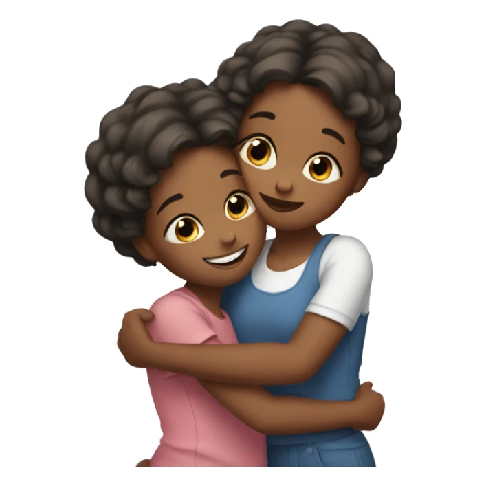 Sister girls together hugging  sticker