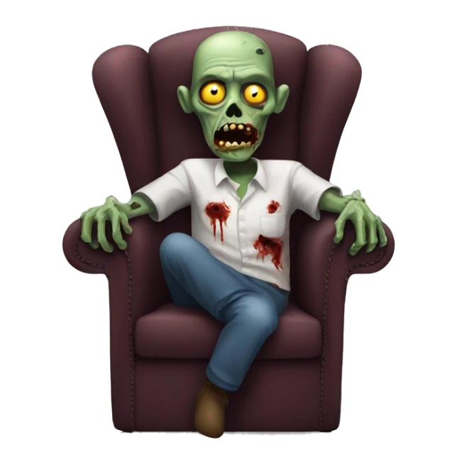 zombie in armchair sticker
