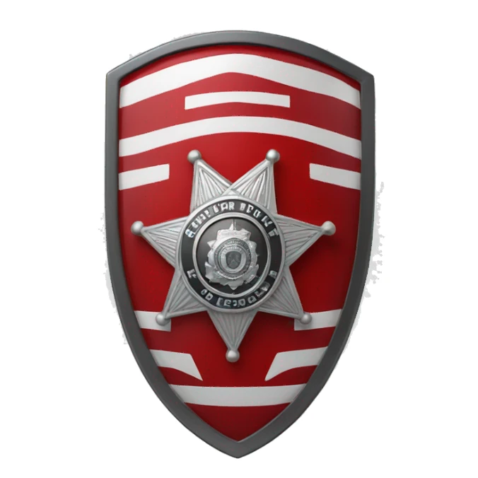 police badge red sticker