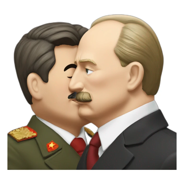 putin kissing stalin sticker