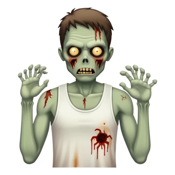 Zombie junkie in white tank top sticker