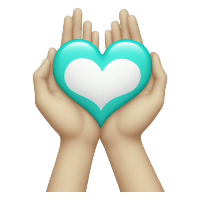 Turquoise heart hands emoji sticker