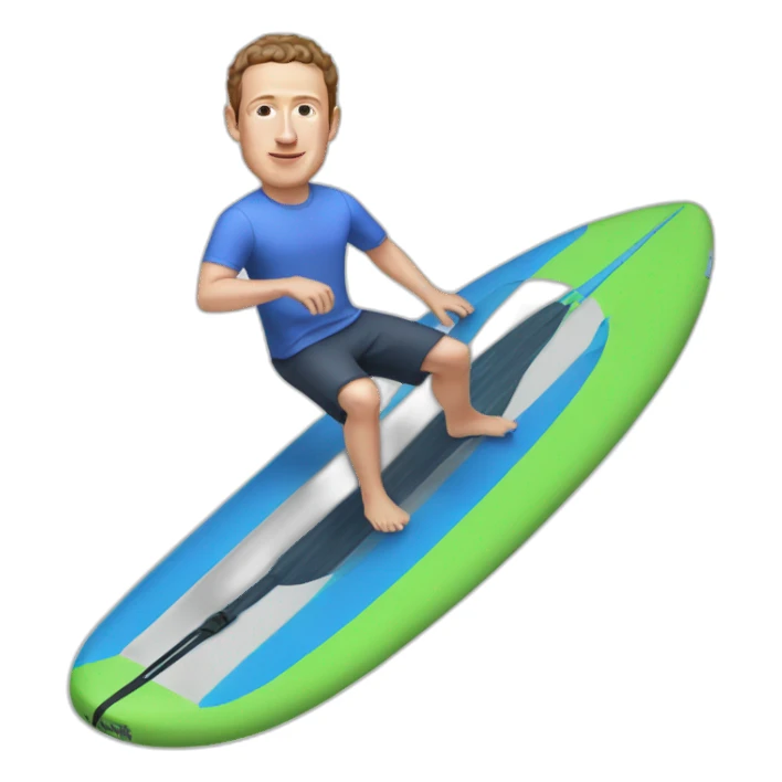 Mark Zuckerberg riding hover surfboard sticker