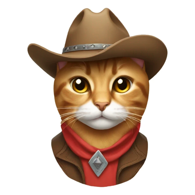 Cat with a cowboy hat sticker