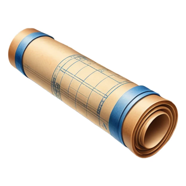 rolled-up blueprint sticker