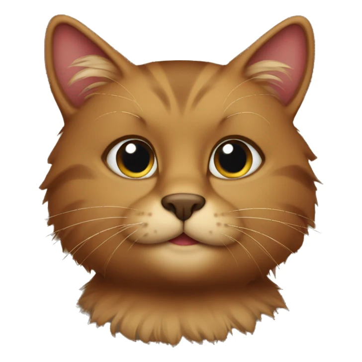 brown cat furry sticker