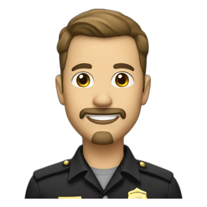 agent officer with goatee smiling sticker