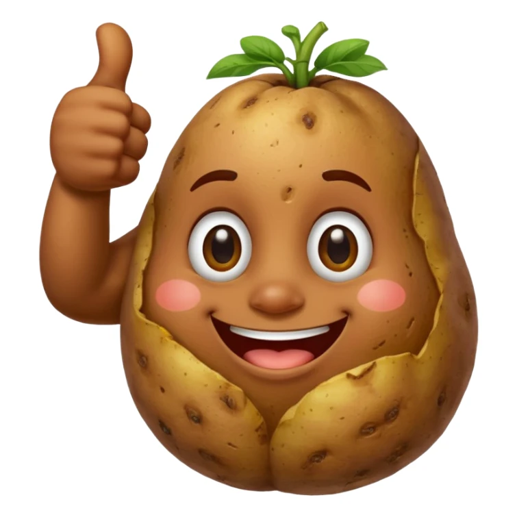 potato doing thumbs up sticker
